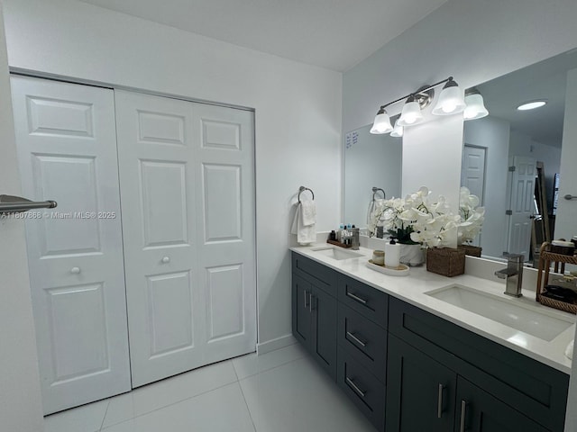 3800 S Ocean Dr Unit 1810, Hollywood, FL 33019 - full bathroom featuring tile patterned flooring and double vanity