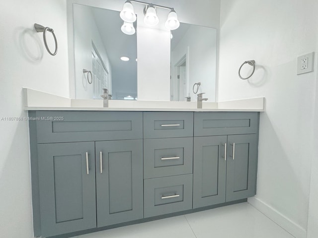 3800 S Ocean Dr Unit 1810, Hollywood, FL 33019 - full bath with double vanity, baseboards, and tile patterned flooring