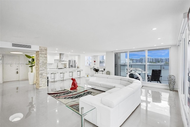 2751 S Ocean Dr Unit 301S, Hollywood, FL 33019 - living room with recessed lighting and light tile patterned floors