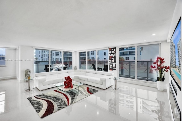 2751 S Ocean Dr Unit 301S, Hollywood, FL 33019 - living room with a wall of windows and recessed lighting