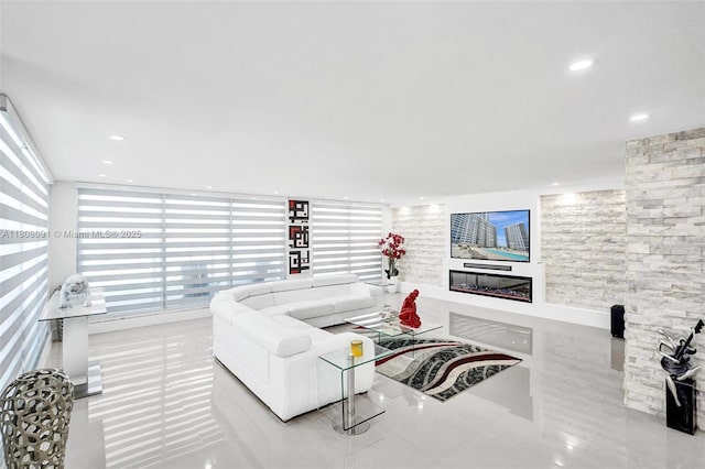 2751 S Ocean Dr Unit 301S, Hollywood, FL 33019 - tiled living area with recessed lighting