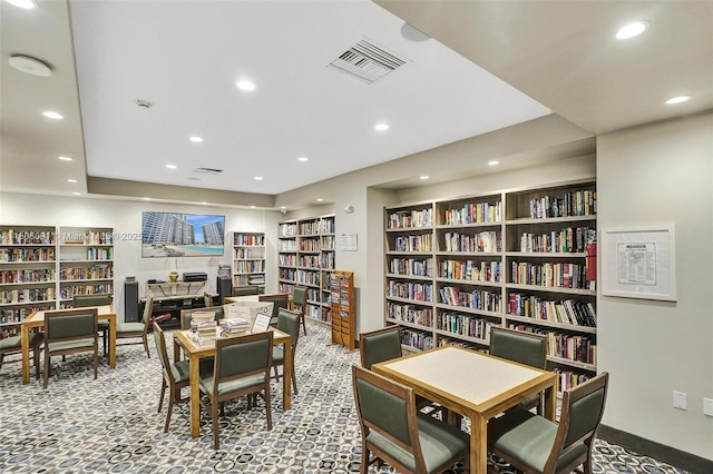 2751 S Ocean Dr Unit 301S, Hollywood, FL 33019 - dining room featuring carpet, recessed lighting, and built in shelves