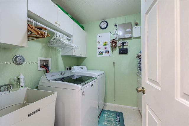 4604 SW 132nd Ave, Miramar, FL 33027 - laundry area with cabinet space, independent washer and dryer, and light tile patterned floors
