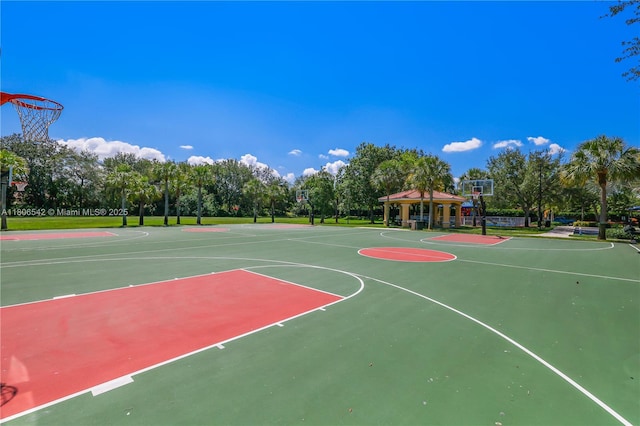 4604 SW 132nd Ave, Miramar, FL 33027 - view of basketball court with a gazebo, community basketball court, and view of wooded area