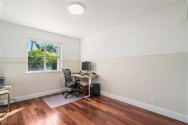 850 Nandina Dr, Weston, FL 33327 - office area with wood finished floors and baseboards