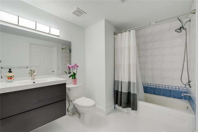 3500 Coral Way Unit 604, Miami, FL 33145 - bathroom featuring shower / bath combo with shower curtain, vanity, toilet, tile patterned flooring, and baseboards