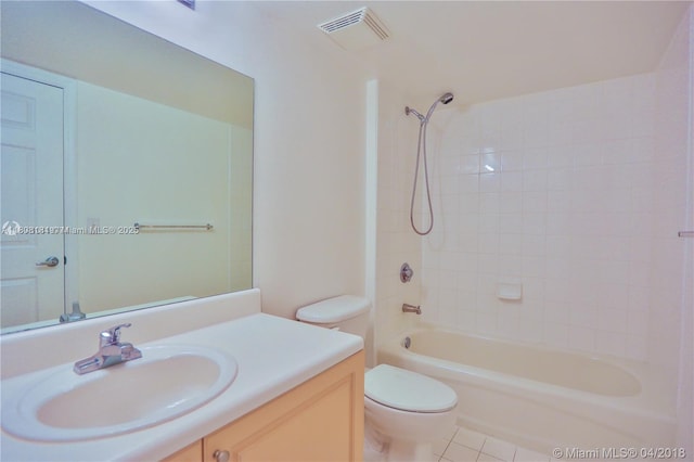3000 Coral Way Unit 1505, Miami, FL 33145 - full bathroom with vanity, toilet, tub / shower combination, and tile patterned floors