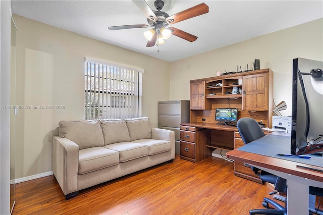 11186 NW 21st St, Coral Springs, FL 33071 - office featuring light wood finished floors and a ceiling fan