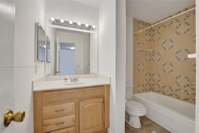 1551 NW 92nd Ave Unit 185, Pembroke Pines, FL 33024 - bathroom with vanity, toilet, tile patterned flooring, and shower / tub combination
