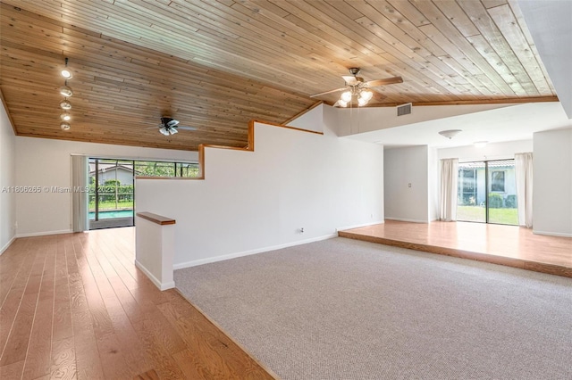 9919 SW 1st Ct, Coral Springs, FL 33071 - unfurnished room with vaulted ceiling, healthy amount of natural light, wood ceiling, ceiling fan, and baseboards