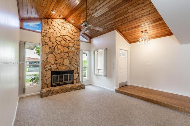 9919 SW 1st Ct, Coral Springs, FL 33071 - unfurnished living room with healthy amount of natural light, wood ceiling, baseboards, carpet, and high vaulted ceiling