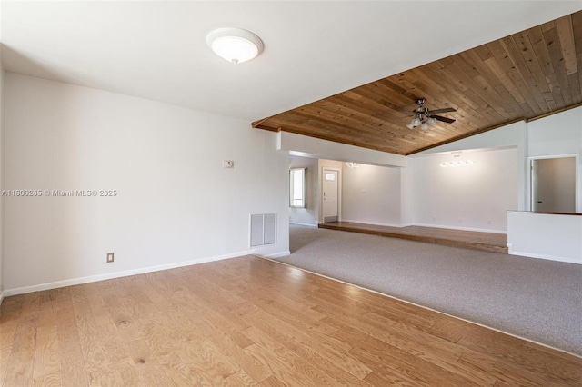 9919 SW 1st Ct, Coral Springs, FL 33071 - unfurnished living room with vaulted ceiling, baseboards, a ceiling fan, wood finished floors, and wooden ceiling