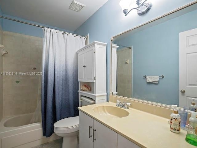 15824 Cotswold Ct, Davie, FL 33331 - full bathroom featuring vanity, toilet, shower / bath combo with shower curtain, and tile patterned flooring