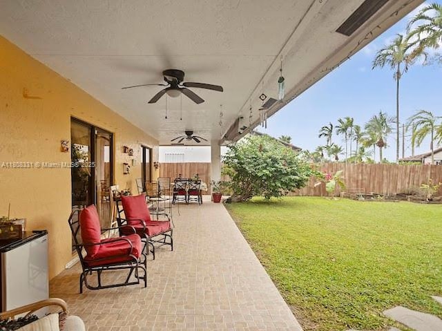 15824 Cotswold Ct, Davie, FL 33331 - view of patio featuring ceiling fan and outdoor dining space