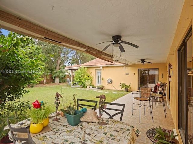 15824 Cotswold Ct, Davie, FL 33331 - view of patio / terrace featuring a ceiling fan