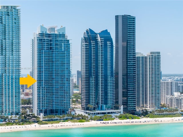 17001 Collins Ave Unit 2501, Sunny Isles Beach, FL 33160 - view of city skyline with waterfront with a beach