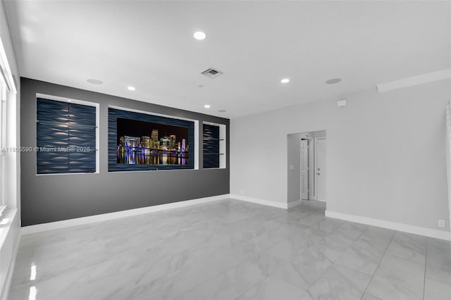 9192 Picot Ct, Boynton Beach, FL 33472 - spare room with marble look tile flooring, recessed lighting, and baseboards