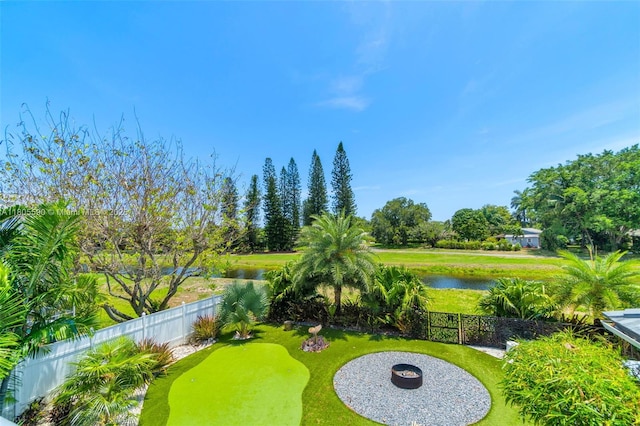 9192 Picot Ct, Boynton Beach, FL 33472 - fenced backyard featuring a water view