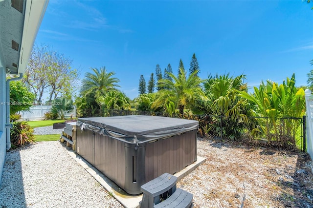 9192 Picot Ct, Boynton Beach, FL 33472 - fenced backyard featuring a hot tub