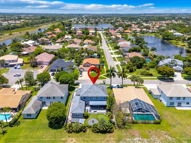 9192 Picot Ct, Boynton Beach, FL 33472 - aerial perspective of suburban area featuring a nearby body of water and a pool area