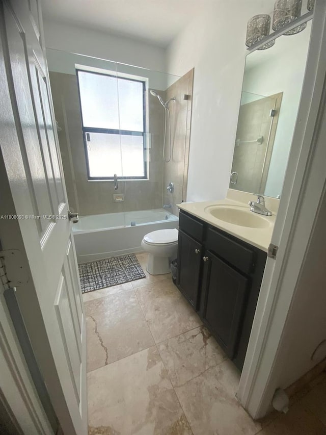 3406 W 88th St, Hialeah, FL 33018 - bathroom featuring shower / bath combination, vanity, and toilet
