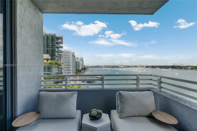 1330 W Ave Unit 902, Miami Beach, FL 33139 - balcony featuring a water view and a city view