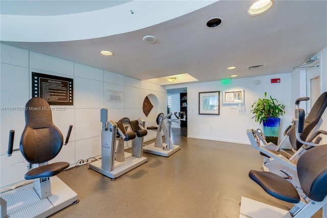 1330 W Ave Unit 902, Miami Beach, FL 33139 - workout area with recessed lighting and baseboards