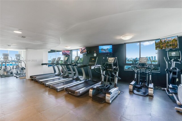 1330 W Ave Unit 902, Miami Beach, FL 33139 - gym with a wall of windows