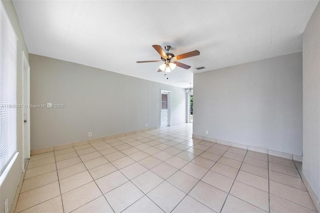 6871 SW 18th St, North Lauderdale, FL 33068 - empty room with ceiling fan and light tile patterned flooring