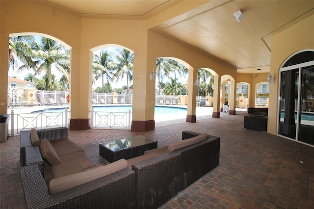 3045 SW 129th Way Unit 152, Miramar, FL 33027 - view of patio / terrace with outdoor lounge area and a community pool