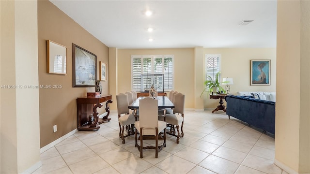 3945 Heron Ridge Ln, Weston, FL 33331 - dining space with baseboards, light tile patterned floors, and recessed lighting