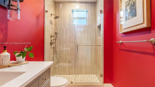 3945 Heron Ridge Ln, Weston, FL 33331 - full bath featuring toilet, a stall shower, and vanity