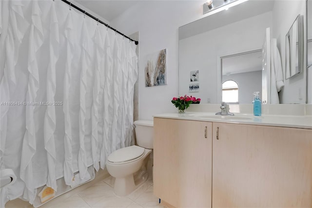 12480 SW 125th Ter, Miami, FL 33186 - full bath with toilet, vanity, tile patterned flooring, and curtained shower