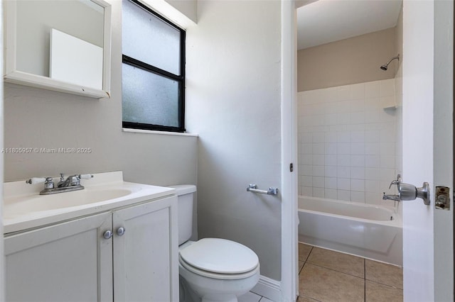 4960 NW 11th Ct, Lauderhill, FL 33313 - bathroom featuring toilet, vanity, bathtub / shower combination, and tile patterned flooring
