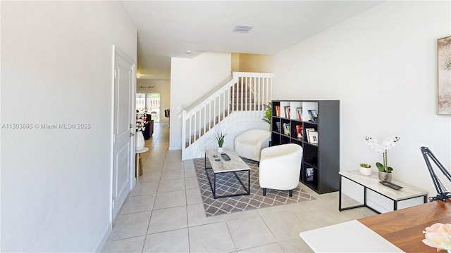 16233 SW 290th Ter, Homestead, FL 33033 - living room featuring tile patterned flooring and stairs