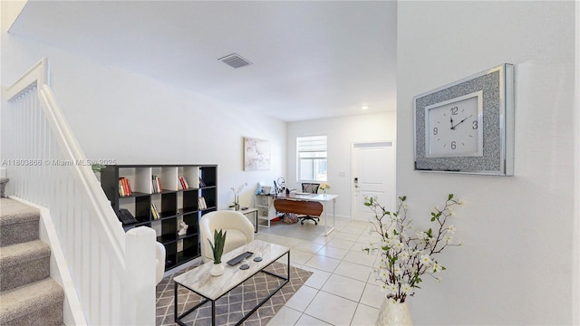 16233 SW 290th Ter, Homestead, FL 33033 - tiled living room featuring a desk and stairs