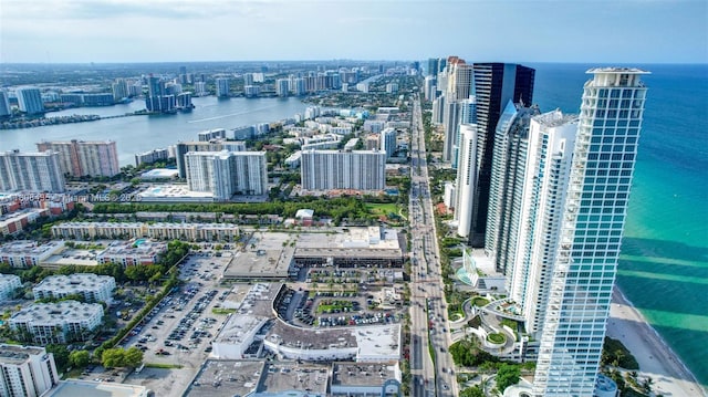16919 N Bay Rd Unit 521, Sunny Isles Beach, FL 33160 - aerial view of property and surrounding area featuring nearby urban area and a large body of water
