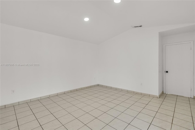 14234 SW 49th St, Miami, FL 33175 - empty room featuring vaulted ceiling, recessed lighting, and baseboards