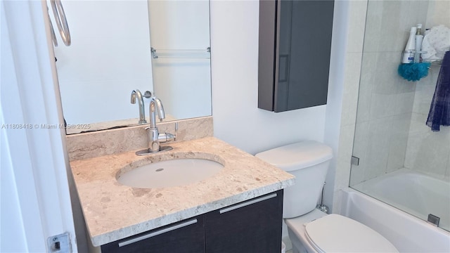 480 NE 30th St Unit 1405, Miami, FL 33137 - bathroom featuring toilet, vanity, and tub / shower combination