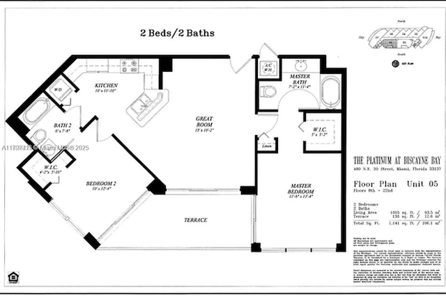 480 NE 30th St Unit 1405, Miami, FL 33137 - room layout