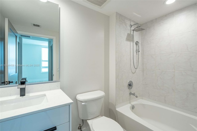 950 Brickell Bay Dr Unit 4007, Miami, FL 33131 - full bath featuring toilet, vanity,  shower combination, and recessed lighting
