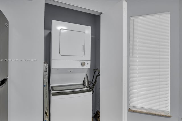 2288 SW 81st Ave Unit 2288, Miramar, FL 33025 - washroom with stacked washing machine and dryer