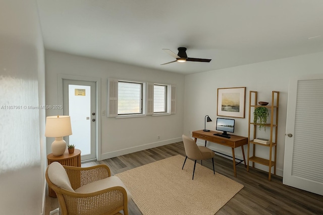 630 Layne Blvd Unit 211, Hallandale Beach, FL 33009 - office space with a ceiling fan and wood finished floors