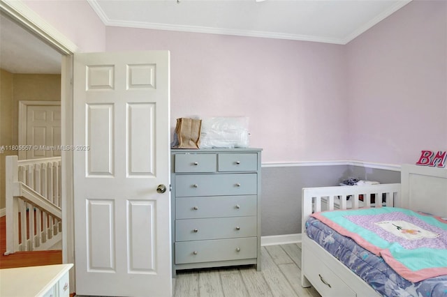 1874 NW 74th Way, Pembroke Pines, FL 33024 - bedroom with light wood-style flooring, baseboards, and ornamental molding