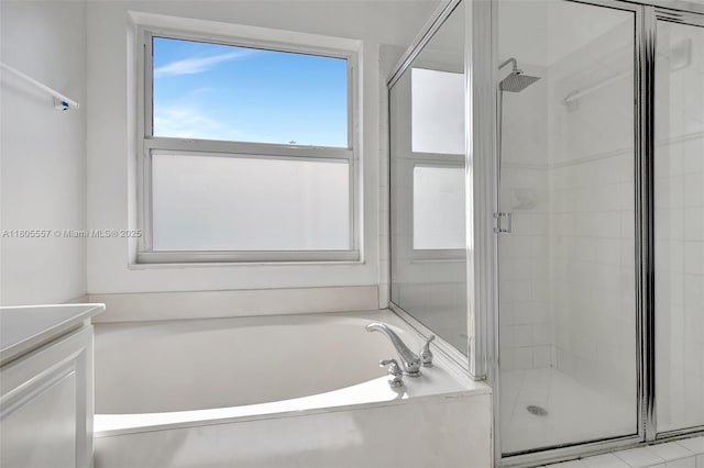1874 NW 74th Way, Pembroke Pines, FL 33024 - full bath with a stall shower, a bath, and vanity