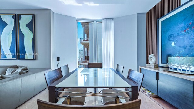 185 SW 7th St Unit 2911, Miami, FL 33130 - dining space with light marble finish floors