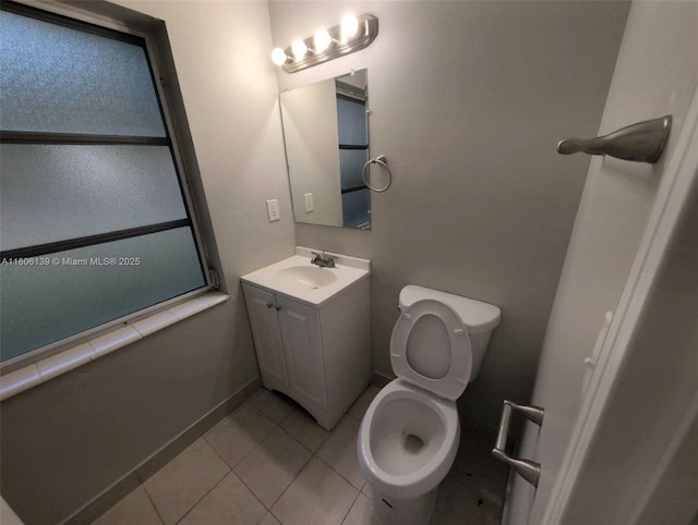7911 SW 132nd Ave, Miami, FL 33183 - bathroom with vanity, tile patterned floors, toilet, and baseboards