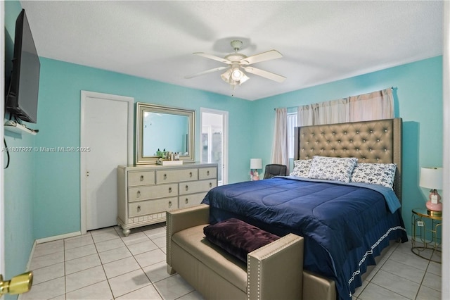 5390 SW 10th Ct, Margate, FL 33068 - bedroom featuring light tile patterned floors and ceiling fan