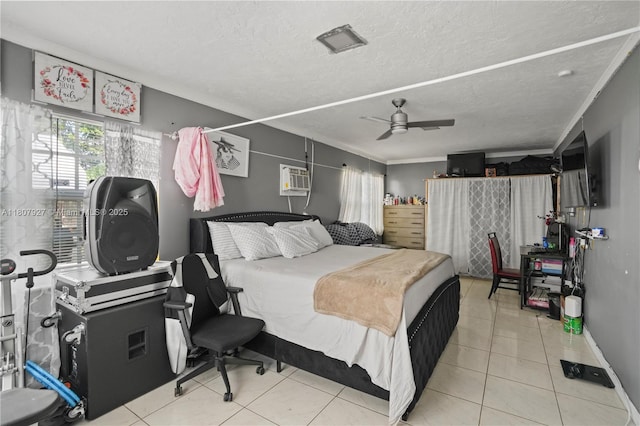 5390 SW 10th Ct, Margate, FL 33068 - bedroom featuring multiple windows, crown molding, tile patterned flooring, a ceiling fan, and baseboards