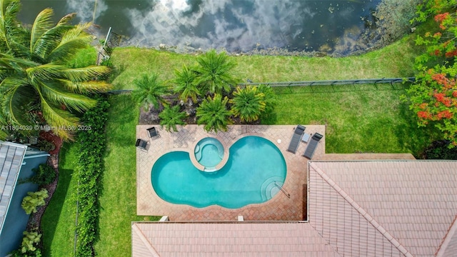 10881 Hawks Vista St, Plantation, FL 33324 - view of pool featuring a pool with connected hot tub